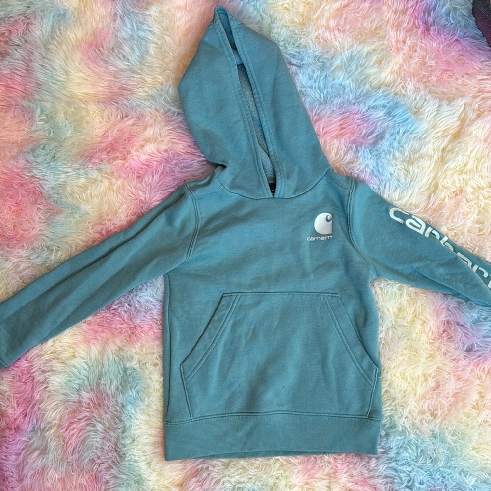 Teal carhartt hoodie size 6. No flaws. Like new